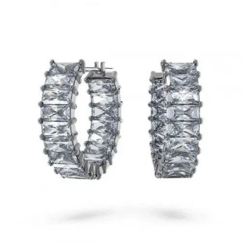Swarovski Ohrringe-Matrix Kreolen Baguette Schliff Grau - 5658650