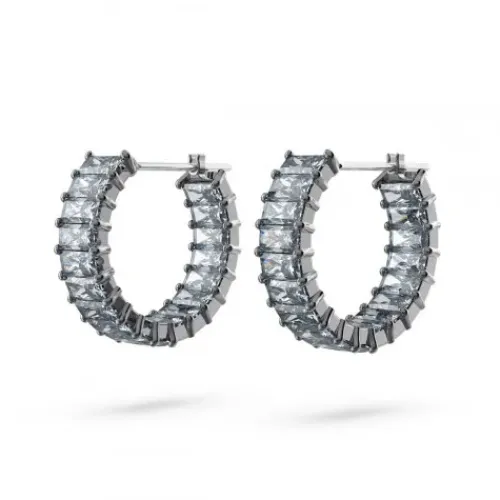 Swarovski Ohrringe-Matrix Kreolen Baguette Schliff Grau - 5658650