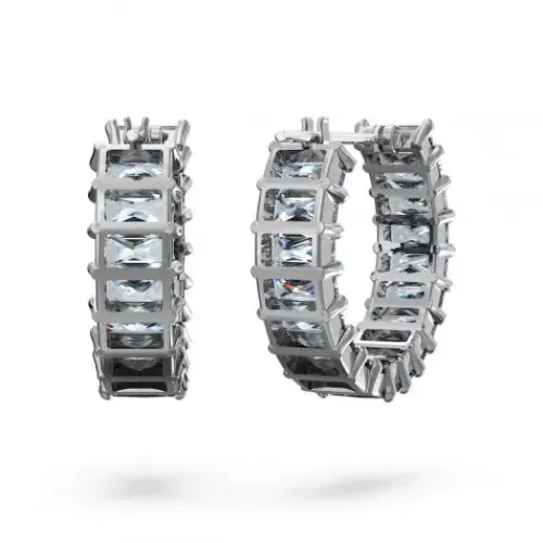 Swarovski Ohrringe-Matrix Kreolen Baguette Schliff Grau - 5658650