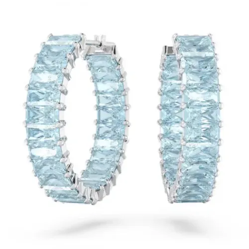 Swarovski Ohrringe-Matrix Kreolen Baguette Schliff Blau - 5659037