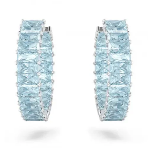 Swarovski Ohrringe-Matrix Kreolen Baguette Schliff Blau - 5659037