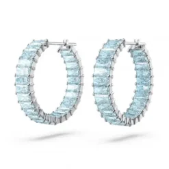 Swarovski Ohrringe-Matrix Kreolen Baguette Schliff Blau - 5659037