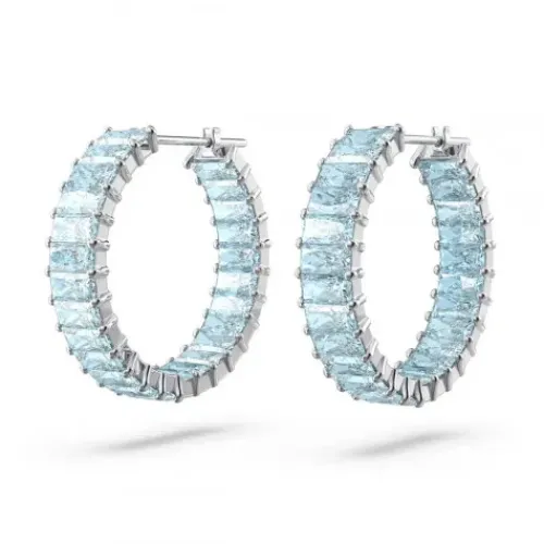 Swarovski Ohrringe-Matrix Kreolen Baguette Schliff Blau - 5659037
