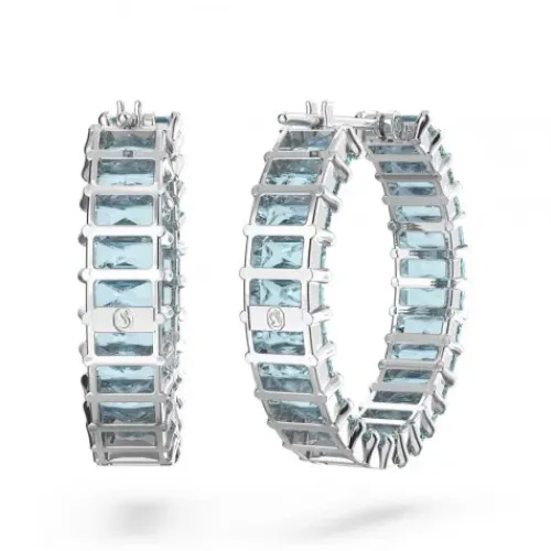 Swarovski Ohrringe-Matrix Kreolen Baguette Schliff Blau - 5659037