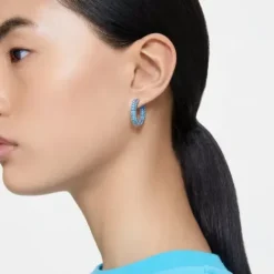 Swarovski Ohrringe-Matrix Kreolen Baguette Schliff Blau - 5659037