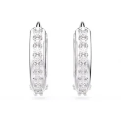 Swarovski Ohrringe-Matrix Kreolen Rundschliff Weiss - 5690670