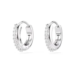 Swarovski Ohrringe-Matrix Kreolen Rundschliff Weiss - 5690670