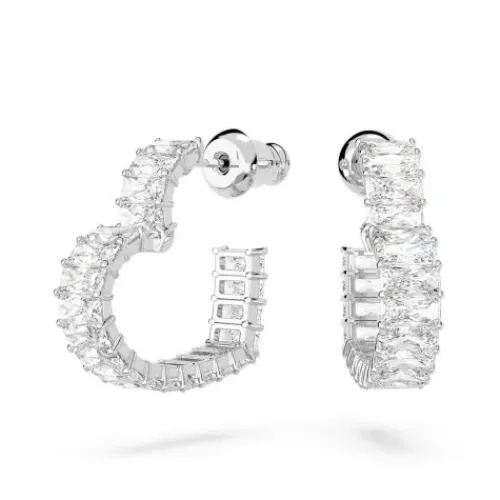 Swarovski (Kette mit) Herz-Matrix Kreolen Baguette Schliff Herz Klein Weiss - 5653170