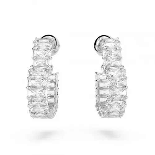 Swarovski (Kette mit) Herz-Matrix Kreolen Baguette Schliff Herz Klein Weiss - 5653170