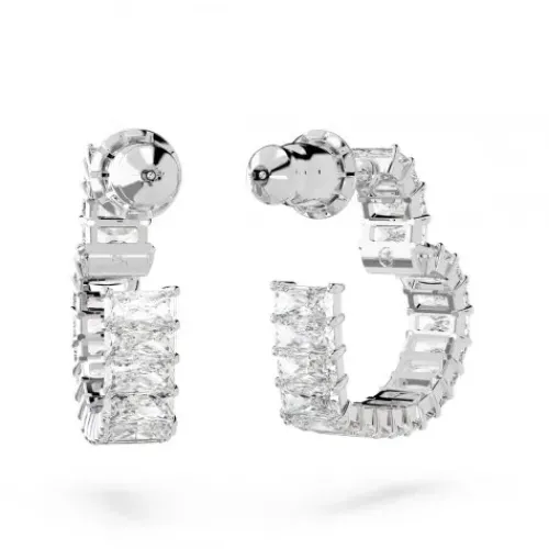 Swarovski (Kette mit) Herz-Matrix Kreolen Baguette Schliff Herz Klein Weiss - 5653170