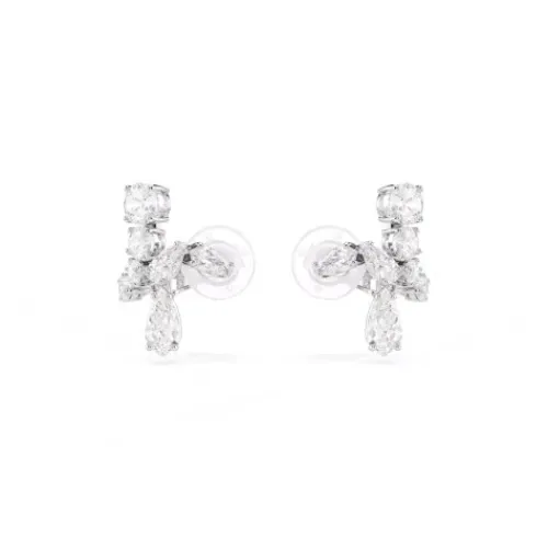 Swarovski Ohrringe-Matrix Ohrclips Verschiedene Schliffe Weiss - 5692523