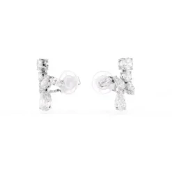 Swarovski Ohrringe-Matrix Ohrclips Verschiedene Schliffe Weiss - 5692523