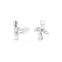 Swarovski Ohrringe-Matrix Ohrclips Verschiedene Schliffe Weiss - 5692523