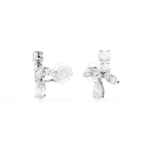 Swarovski Ohrringe-Matrix Ohrclips Verschiedene Schliffe Weiss - 5692523