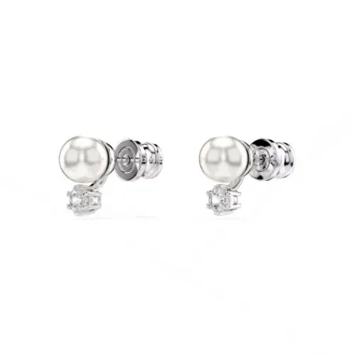 Swarovski Ohrringe-Matrix Ohrstecker Kristallperle Rundschliff Weiss - 5694225