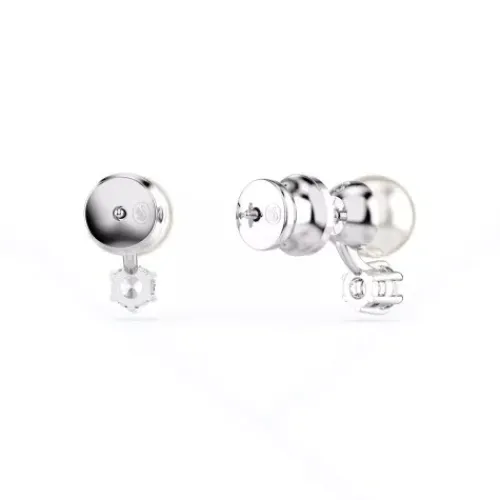 Swarovski Ohrringe-Matrix Ohrstecker Kristallperle Rundschliff Weiss - 5694225