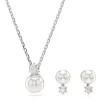 Swarovski Schmuck Set-Matrix Set Kristallperle Rundschliff Weiss - 5689624