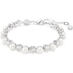 Swarovski Armbänder-Matrix Tennis Armband Kristallperle Rundschliff Weiss - 5689625
