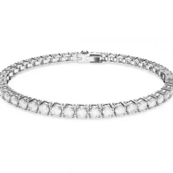Swarovski Armbänder-Matrix Tennis Armband Rundschliff Weiss