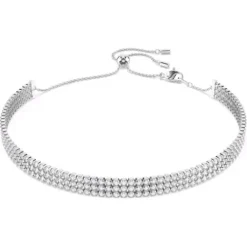 Swarovski Halsketten-Matrix Tennis Choker Rundschliff Weiss - 5685755