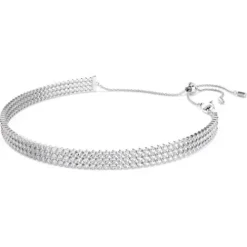 Swarovski Halsketten-Matrix Tennis Choker Rundschliff Weiss - 5685755