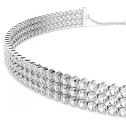 Swarovski Halsketten-Matrix Tennis Choker Rundschliff Weiss - 5685755