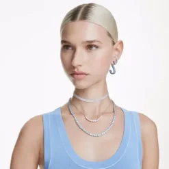 Swarovski Halsketten-Matrix Tennis Choker Rundschliff Weiss - 5685755