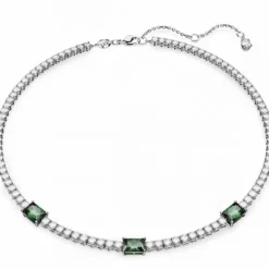 Swarovski Halsketten-Matrix Tennis Halskette Verschiedene Schliffe Grün - 5666168