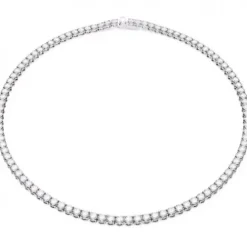 Swarovski Halsketten-Matrix Tennis Halskette Rundschliff Klein Weiss
