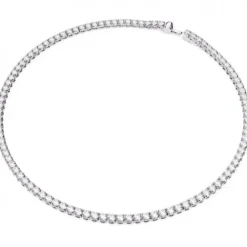 Swarovski Halsketten-Matrix Tennis Halskette Rundschliff Klein Weiss