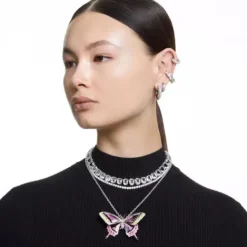 Swarovski Halsketten-Matrix Tennis Halskette Rundschliff Klein Weiss