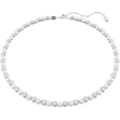 Swarovski Halsketten-Matrix Tennis Halskette Kristallperle Rundschliff Weiss - 5689623