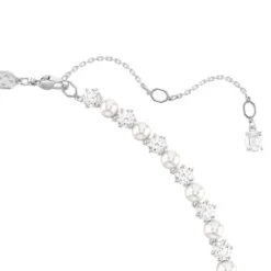 Swarovski Halsketten-Matrix Tennis Halskette Kristallperle Rundschliff Weiss - 5689623
