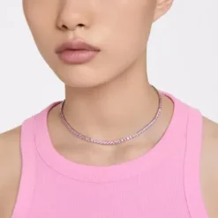 Swarovski Halsketten-Matrix Tennis Halskette Rundschliff Klein Rosa - 5681800