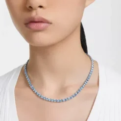 Swarovski Halsketten-Matrix Tennis Halskette Rundschliff Mittel Blau - 5661187