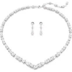 Swarovski Schmuck Set-Mesmera Set Verschiedene Schliffe Weiss Rhodiniert - 5674306