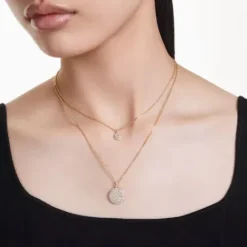Swarovski Halsketten-Meteora Halskette im Lagenlook Weiss Gold - 5683442