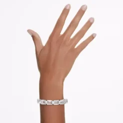 Swarovski Armbänder-Millenia Armreif Oktagon Schliff Weiss