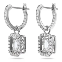 Swarovski Ohrringe-Millenia Drop Ohrhänger Oktagon Schliff Weiss - 5638495