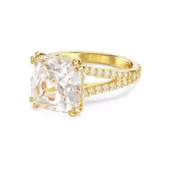 Swarovski Ringe-Stilla Cocktail Ring Kissenschliff Weiss Gold