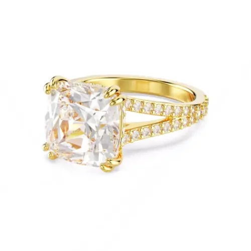Swarovski Ringe-Stilla Cocktail Ring Kissenschliff Weiss Gold