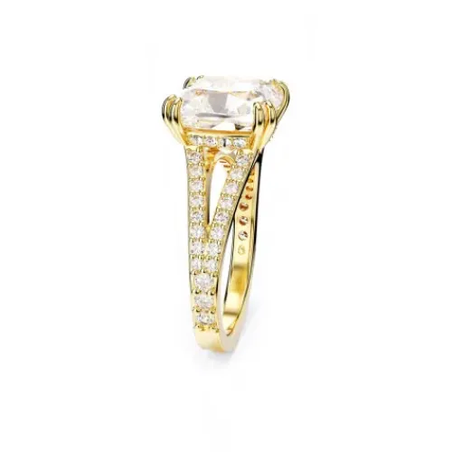 Swarovski Ringe-Stilla Cocktail Ring Kissenschliff Weiss Gold