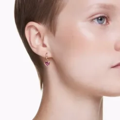 Swarovski (Kette mit) Herz-Stilla Drop Ohrhänger Herz Rot Gold - 5684760