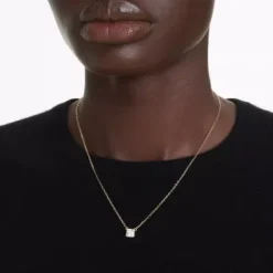 Swarovski Halsketten-Stilla Halskette Kissenschliff Weiss Gold - 5693153