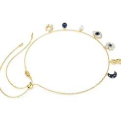 Swarovski Halsketten-Symbolica Halsband Mond Unendlichkeitssymbol Glücksklee Augensymbol und Hufeisen Blau Gold - 5692164