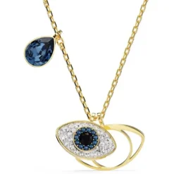 Swarovski Halsketten-Symbolica Halskette Böser Blick Blau Gold - 5692178