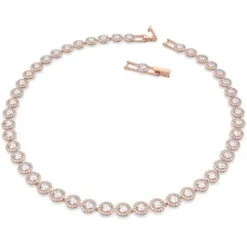 Swarovski Halsketten-Una Angelic Tennis Halskette Rundschliff Weiss Roségold - 5367845