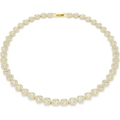 Swarovski Halsketten-Una Angelic Tennis Halskette Rundschliff Weiss Gold - 5720505