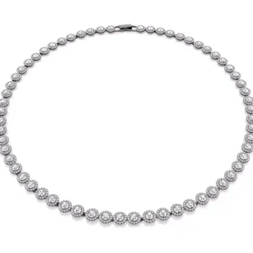 Swarovski Halsketten-Una Halskette Rundschliff Lang Weiss - 5681057