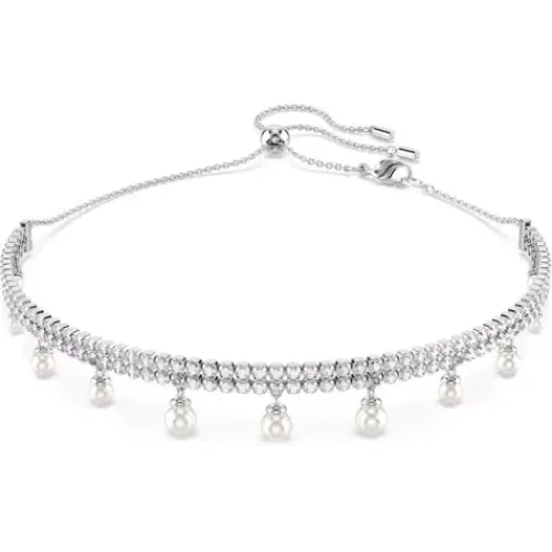 Swarovski Halsketten-x Ariana Grande Choker Kristallperle Rundschliff Weiss Rhodiniert - 5720865